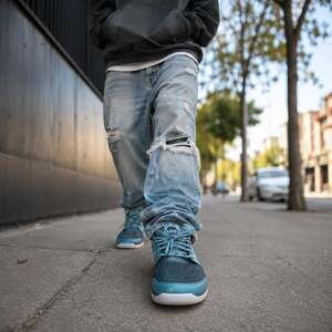 LEMS Primal Pursuit Teal Charcoal Gray Minimalist Sneakers